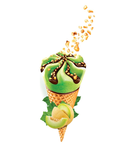 Kem ốc quế dưa lưới